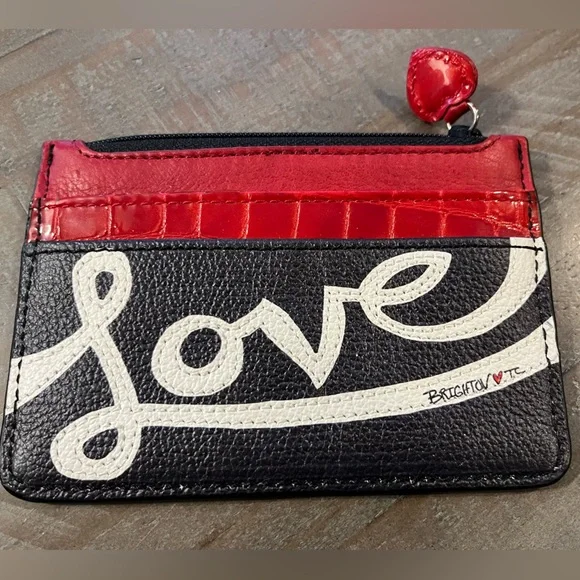 Brighton Love Zip Card Holder - Red, Black, White - Picture 5 of 8